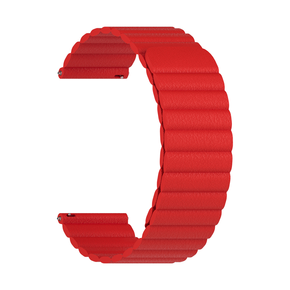 Ремешок кожаный для часов Lyambda Pollux 22мм, красный